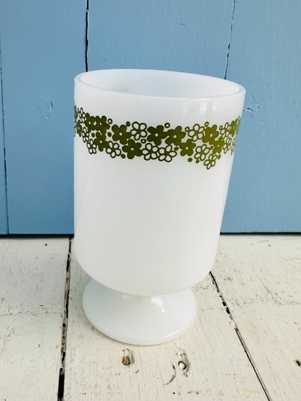 Vintage 60's Pyrex Crazy Daisy Footed Coffee Mug Pedestal Coffee Cup Retro Mug - Picture 2 of 11